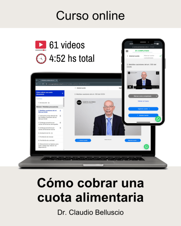 curso belluscio Cómo cobrar una cuota alimentaria