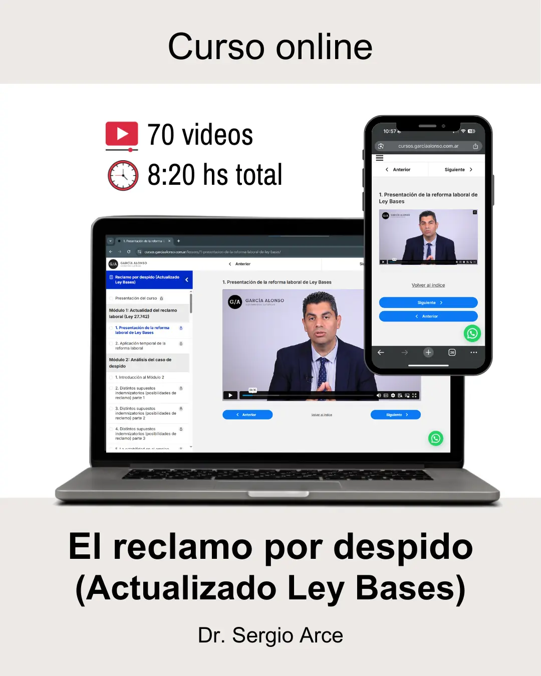 arce curso el reclamo por despido ley bases