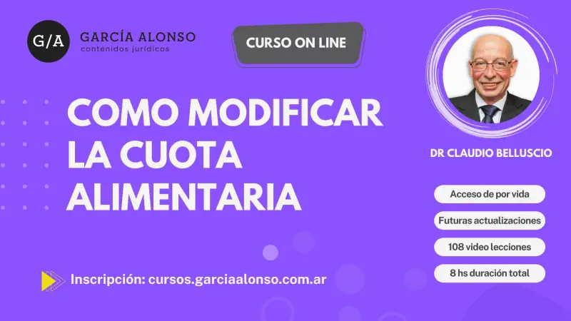 Curso: Belluscio Cómo modificar la cuota alimentaria